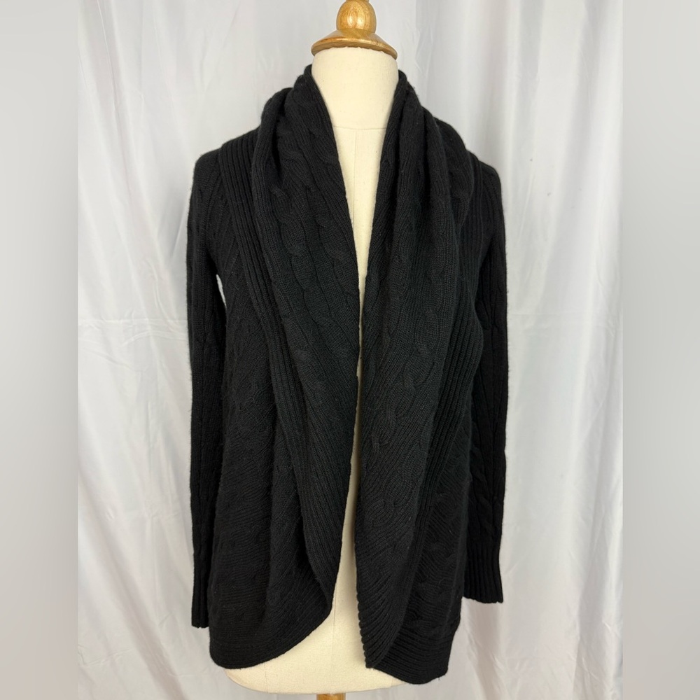 Ralph Lauren Cashmere Black Cable Knit Cardigan XS